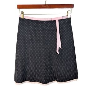 VINTAGE Joe Benbasset Y2K Black & White Polka Dot Bow Tie Lace Trim Skirt